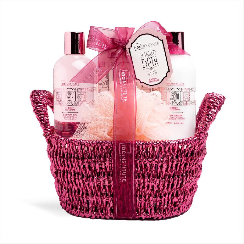 IDC INSTITUTE SCENTED BATH ROSE CARE BASKET 4PZ 42287