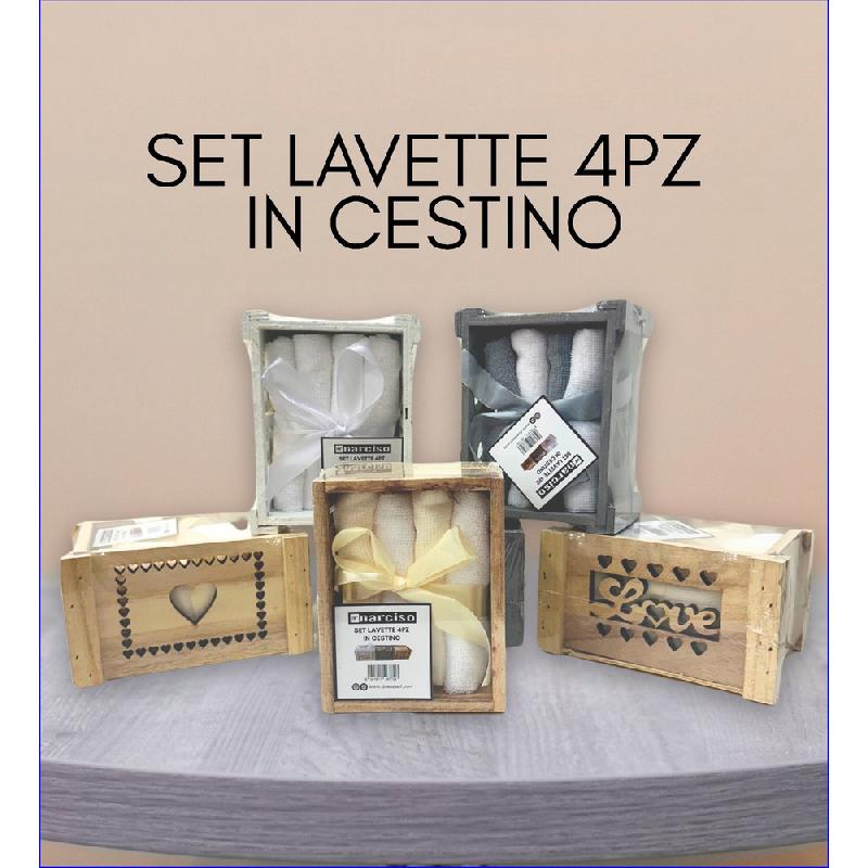 RENATO BALESTRA SET LAVETTE 4PZ IN CESTINO NARCISO