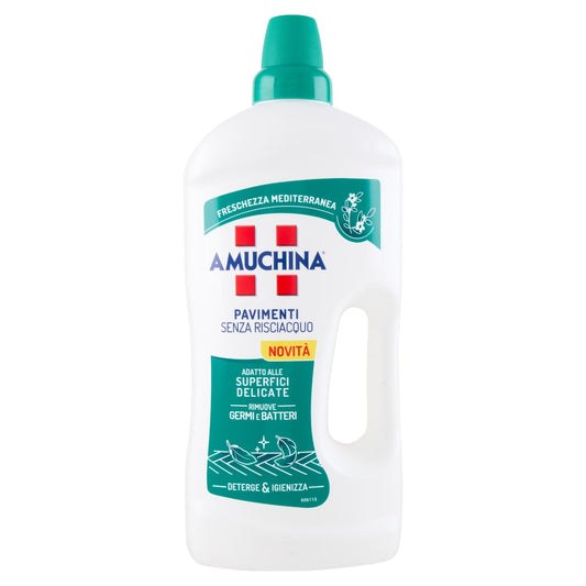 AMUCHINA PAVIMENTI SENZA RISCIACQUO 1,25L FRESCHEZZA MEDITERRANEA SUPERFICI DELICATE