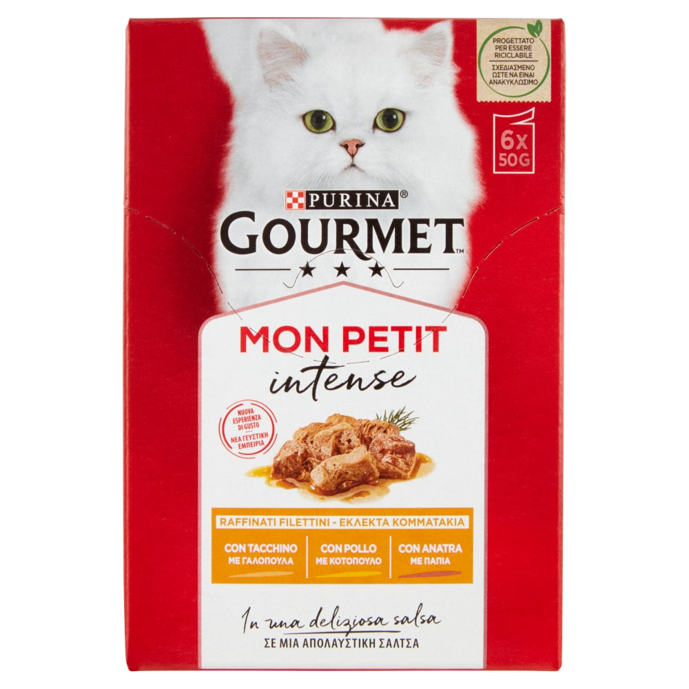 PURINA GOURMET MON PETIT INTENSE 6X50G RAFFINATI FILETTINI TACCHINO/POLLO/ANATRA