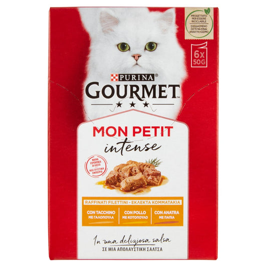 PURINA GOURMET MON PETIT INTENSE 6X50G RAFFINATI FILETTINI TACCHINO/POLLO/ANATRA