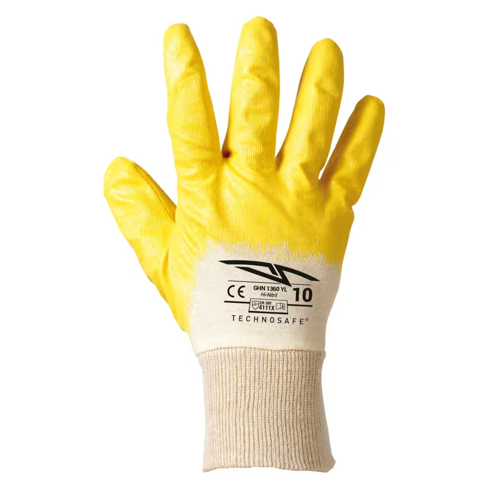 MASTER LINE GUANTI NITRILE GIALLO CON POLIURETANO TG.10