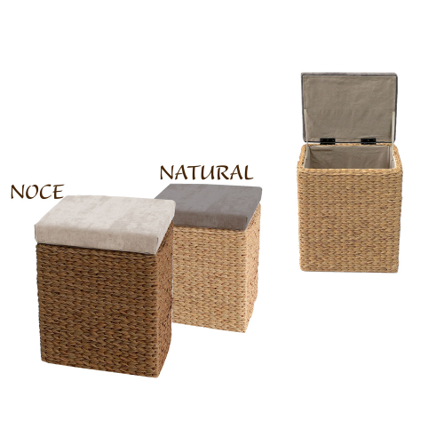 EUROSTAR POUF CONTENITORE LIME CM.43X33X53H COLORE NOCE