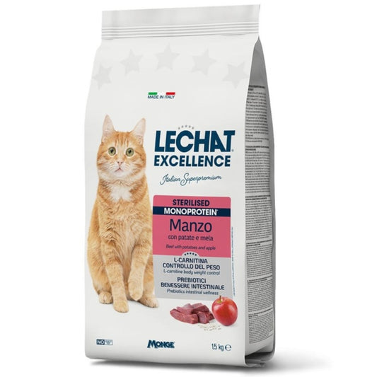 LECHAT EXCELLENCE CROCCANTINI 1,5KG STERILISED MONOPROTEIN MANZO CON PATATE E MELA