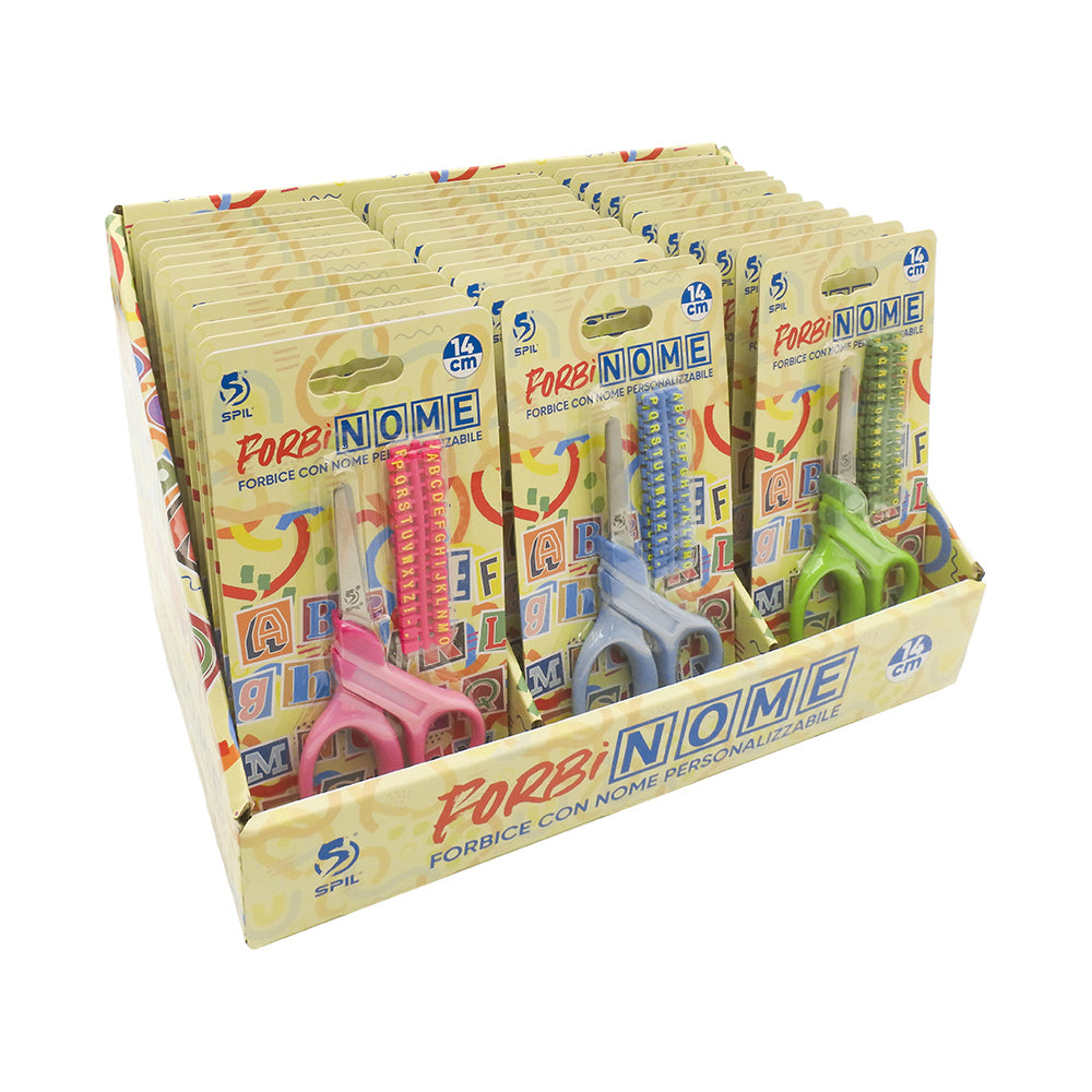 SPIL FORBICE SCUOLA PERSONALIZZABILE CON NOME 14CM