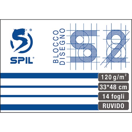 SPIL BLOCCO DISEGNO F2 14 FOGLI 120GR 33X48 RUVIDO