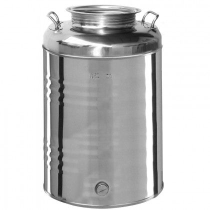 CAPALDO FUSTO INOX PER OLIO 50LT ASI 304 AGGRAFFATO CON PREDISPOSIZIONE RUBINETTO