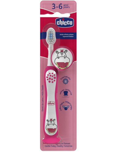 CHICCO BABY SPAZZOLINO HIPPO 3/6 ANNI ROSA