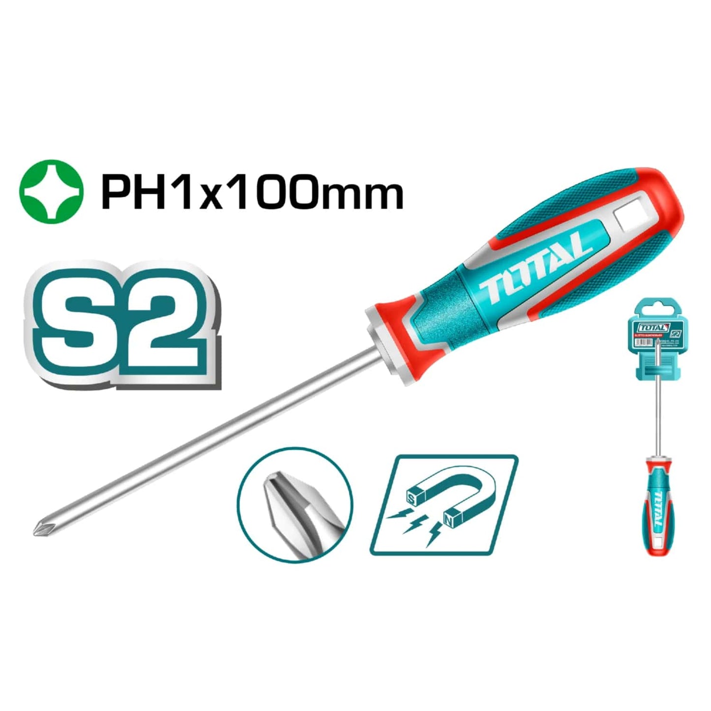 TOTAL CACCIAVITE MAGNETICO A CROCE PH1X100MM
