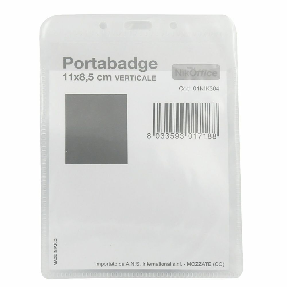 NIKOFFICE PORTABADGE VERTICALE CON LACCETTO CM.11X8,5