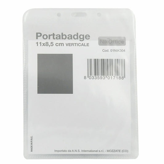 NIKOFFICE PORTABADGE VERTICALE CON LACCETTO CM.11X8,5