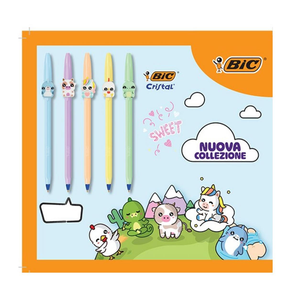BIC CRISTAL FIGURINE ANIMAL CUTE INCHIOSTRO BLU