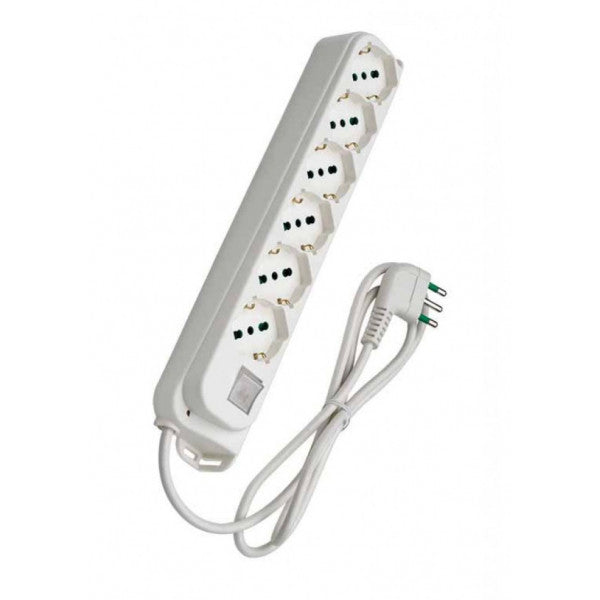 IMPERIA MULTIPRESA 6 POSTI SCHUKO+ INTERRUTTORE 16/A CAVO 1,5MT