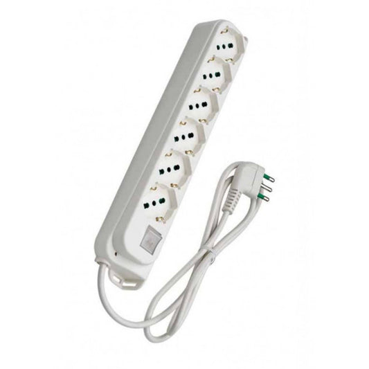 IMPERIA MULTIPRESA 6 POSTI SCHUKO+ INTERRUTTORE 16/A CAVO 1,5MT