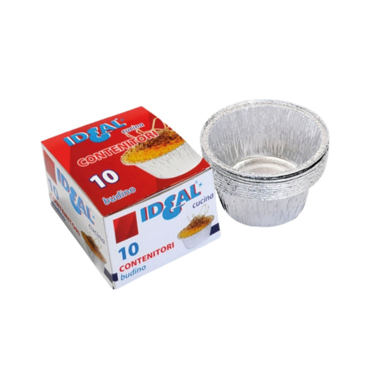 IDEAL CUCINA 10 CONTENITORI IN ALLUMINIO BUDINO CREAM CARAMEL