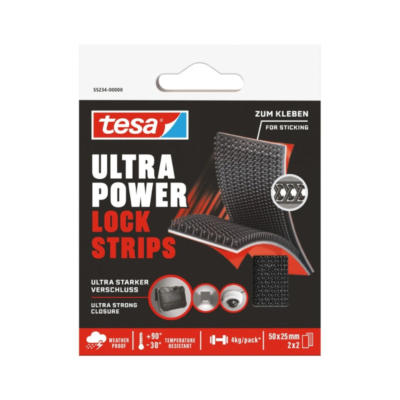 TESA ULTRA POWER LOCK STRIPS NASTRO A STRAPPO CON ADESIVO 50X25MM 2X2