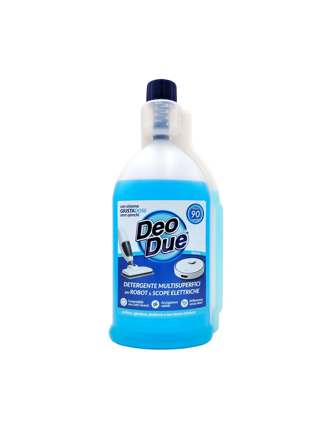 DEO DUE DETERGENTE MULTISUPERFICI PER ROBOT E SCOPE ELETTRICHE 900ML AZZURRO