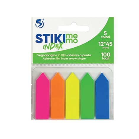 SPIL MEMO INDEX 100 SEGNAPAGINA MATITA 12X45 5 COLORI 100PZ