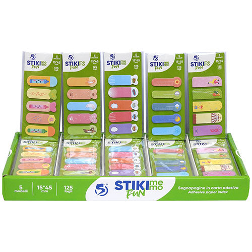 SPIL STIKI MEMO FUN SEGNAPAGINA IN CARTA DECORATI 15X45 125 PZ