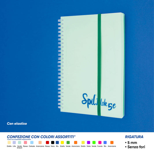 SPIL SPILBLOK5E A5 60FF 80GR 5MM PPL CON ELASTICO