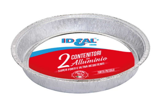 IDEAL CUCINA 2 CONTENITORI IN ALLUMINIO CM.22,8 TORTA PICCOLA