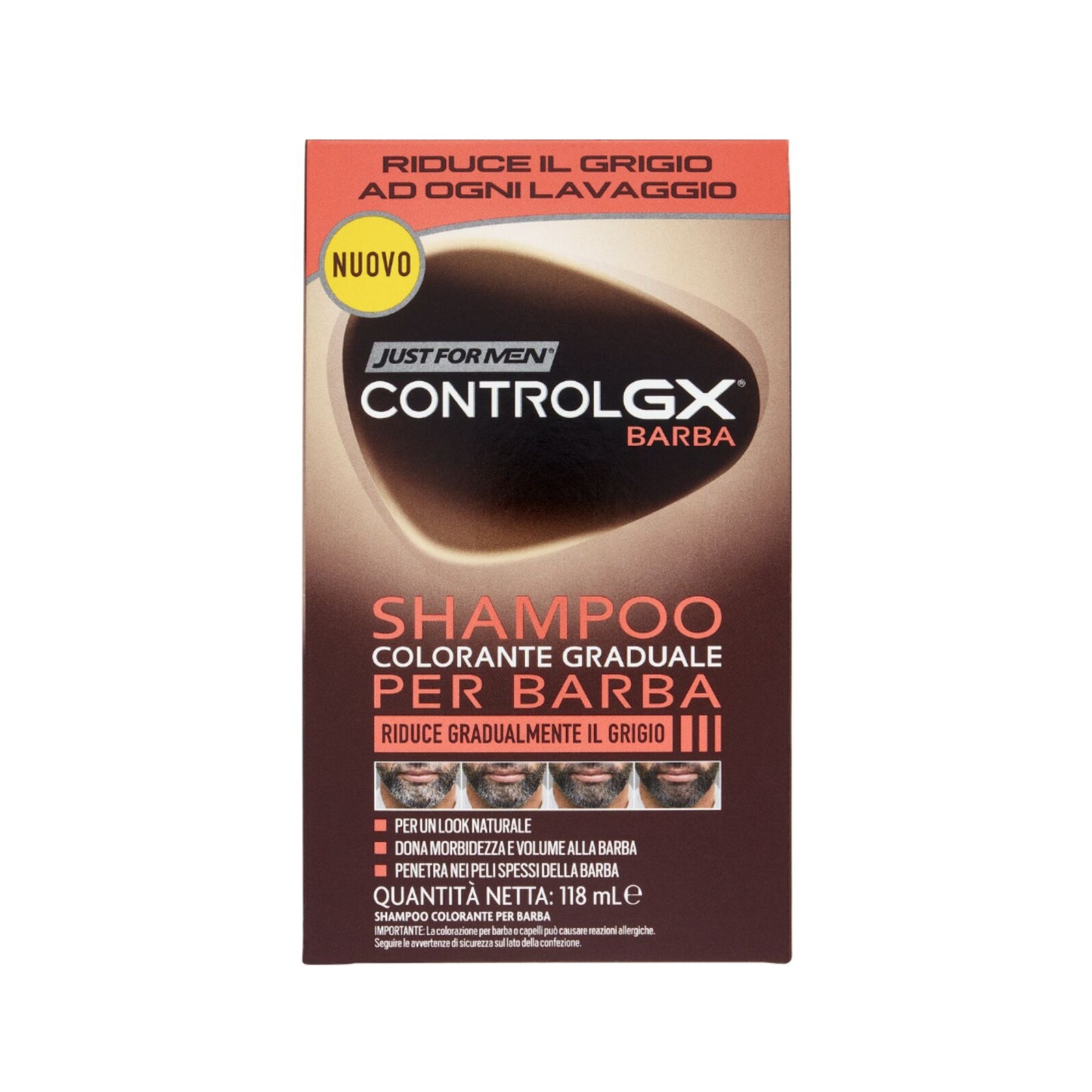 JUST FOR MEN CONTROLGX BARBA SHAMPOO COLORANTE GRADUALE PER BARBA 118ML