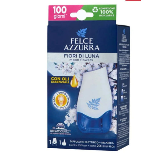 FELCE AZZURRA ARIA DI CASA DIFFUSORE ELETTRICO LUMINOSO FIORI DI LUNA 100 GIORNI