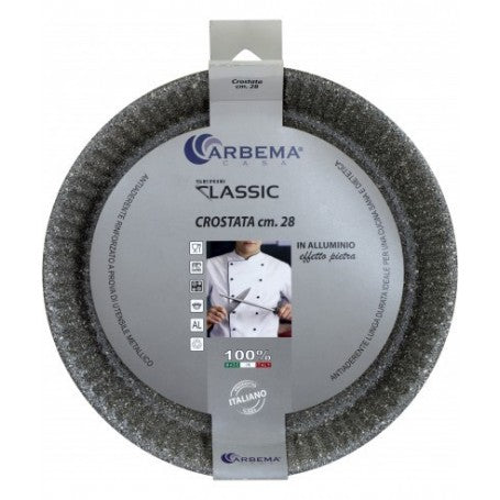 ARBEMA CLASSIC TEGLIA CROSTATA CM.28 ALLUMINIO EFFETTO PIETRA