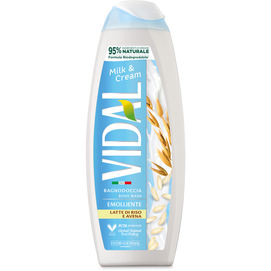 VIDAL BAGNODOCCIA 500ML MILK & CREAM AVENA E LATTE DI RISO