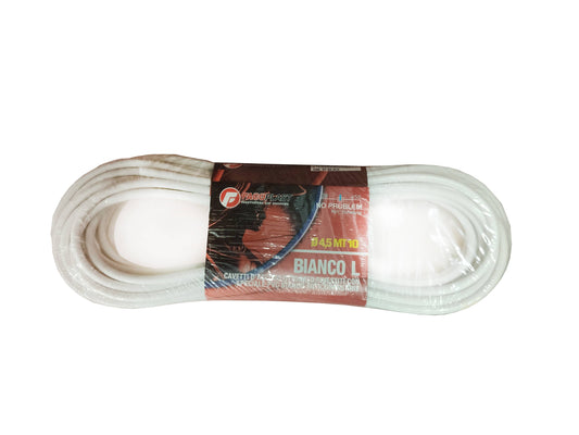 FACOPLAST CAVETTO ACCIAIO OTTONATO RIVESTITO PVC BIANCO L 4,5MM 10MT