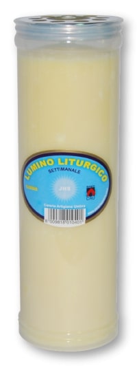 CAU LUMINO LITURGICO SETTIMANALE BIANCO T70/8 CERA GIALLA