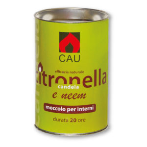 CAU CANDELA MOCCOLO PER INTERNI DURATA 20 ORE H.10X65MM CITRONELLA E NEEM