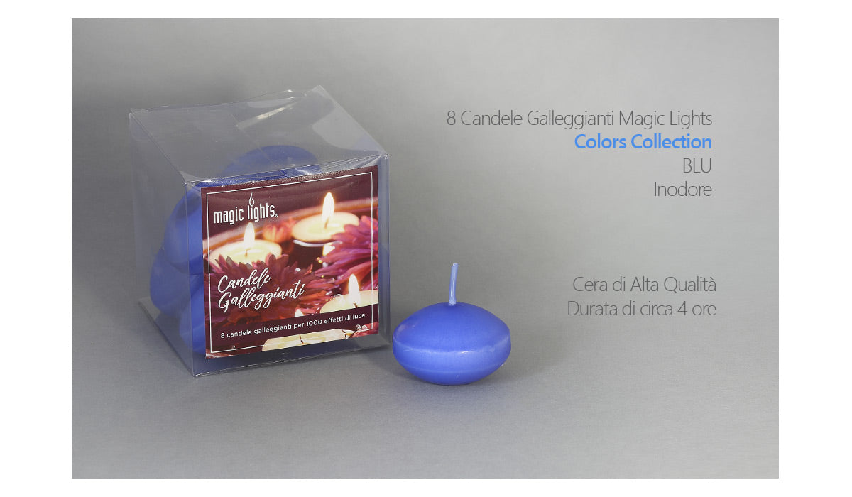 MAGIC LIGHTS CANDELE GALLEGGIANTI 8PZ BLU