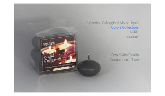 MAGIC LIGHTS CANDELE GALLEGGIANTI 8PZ NERO