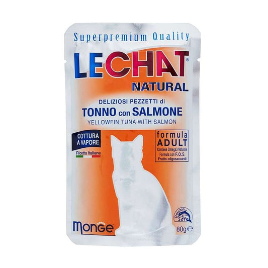 LECHAT NATURAL BUSTINA 80G TONNO CON SALMONE