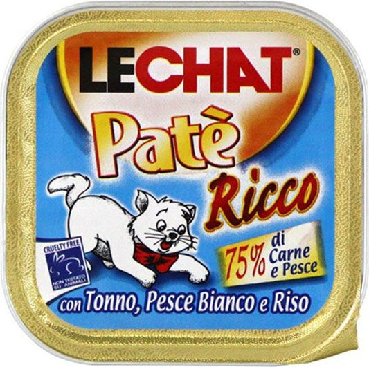 LECHAT PATE' RICCO 100G TONNO, PESCE BIANCO E RISO