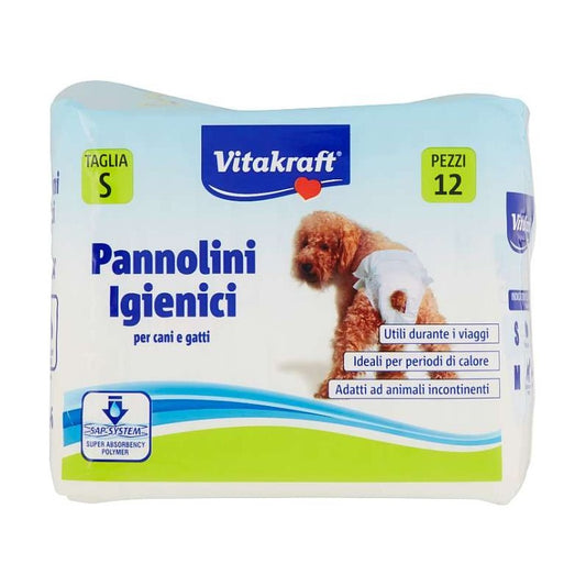 VITAKRAFT PANNOLINI IGIENICI CANI E GATTI TAGLIA S 12PZ