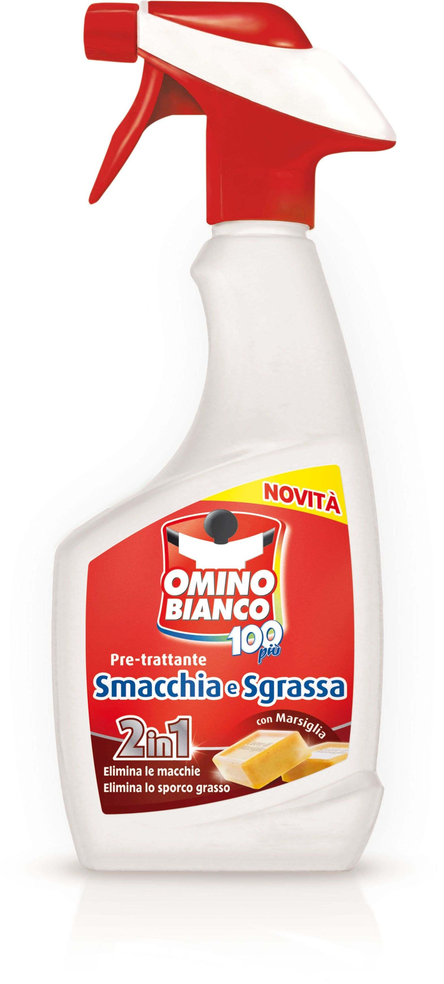 OMINO BIANCO PRE-TRATTANTE SMACCHIA E SGRASSA 2IN1 SPRAY 500ML CON MARSIGLIA