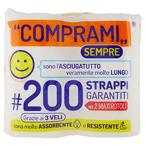 PERLA COMPRAMI ASCIUGATUTTO 200 STRAPPI 3 VELI 2 ROTOLI