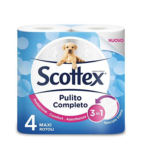 SCOTTEX CARTA IGIENICA PULITO COMPLETO 4 ROTOLI