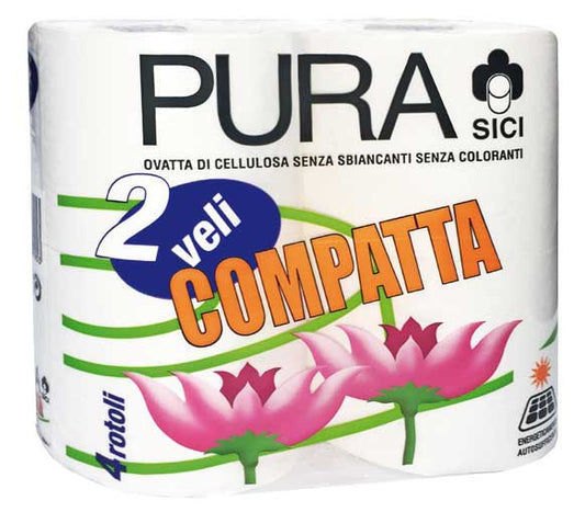 PURA CARTA IGIENICA COMPATTA 4 ROTOLI 2 VELI