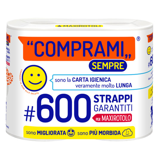 PERLA COMPRAMI CARTA IGIENICA SEMPRE 600 STRAPPI 4 ROTOLI