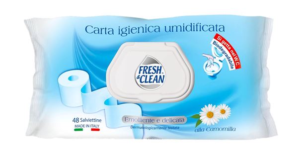 FRESH&CLEAN CARTA IGIENICA UMIDIFICATA X48 ALLA CAMOMILLA