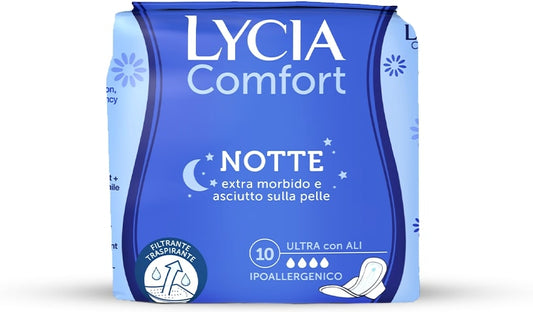 LYCIA ASSORBENTI COMFORT NOTTE ULTRA CON ALI X10