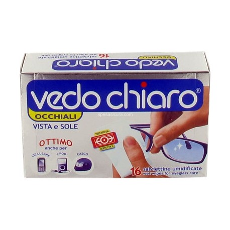 VEDO CHIARO SALVIETTINE UMIDIFICATE OCCHIALI VISTA E SOLE 16PZ