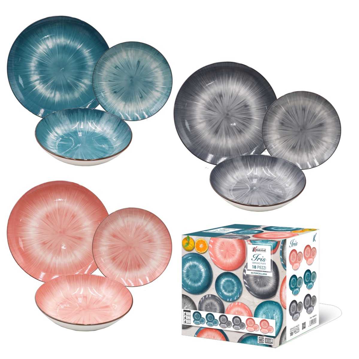 KASAVIVA IRIS SERVIZIO PIATTI 18PZ