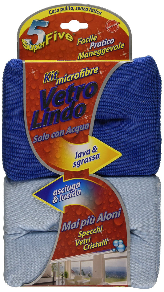 SUPERFIVE KIT MICROFIBRE VETRO LINDO 2PZ