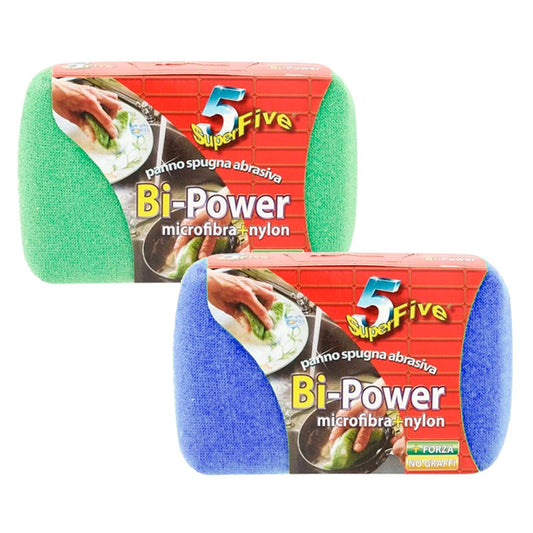 SUPERFIVE PANNO SPUGNA ABRASIVA BI-POWER MICROFIBRA+NYLON