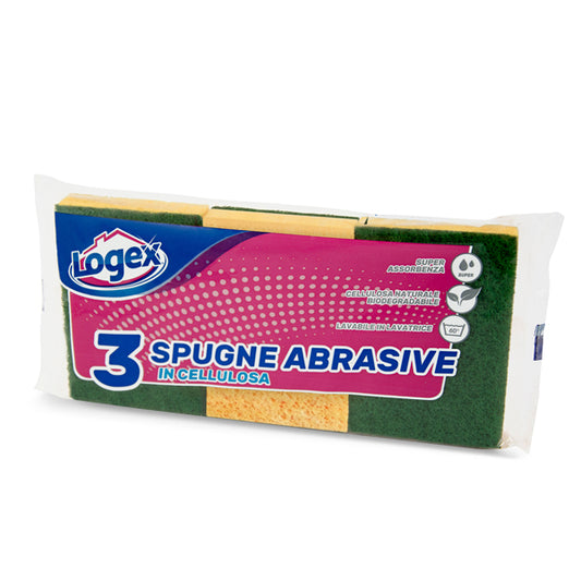 LOGEX 3 SPUGNE ABRASIVE IN CELLULOSA