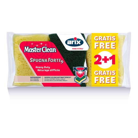 ARIX MASTERCLEAN SPUGNAFORTE CON ANTIBATTERICO 2+1